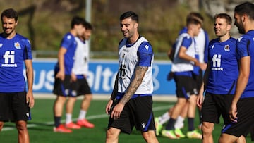 Rico, en el entrenamiento de Zubieta