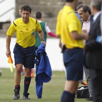 En el minuto 59 del partido Tudelano - Castilla se lesionó el asistente Joaquín García Hernández en el gemelo derecho. Se ha rotó, hay que buscar un árbitro., le comunicó el colegiado Sánchez Aparicio al delegado del Tudelano, Andrés Osta. 