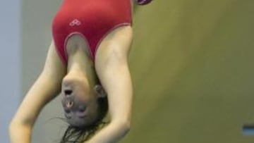 <b>SALTADORA. </b>Pauline Ducruet durante una prueba de trampolín.