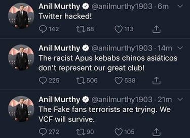 Anil Murthy denuncia que le han hackeado su Twitter