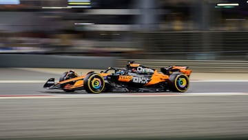 Oscar Piastri, con el McLaren en Bahréin.