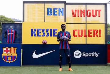 Franck Kessie durante la presentación.