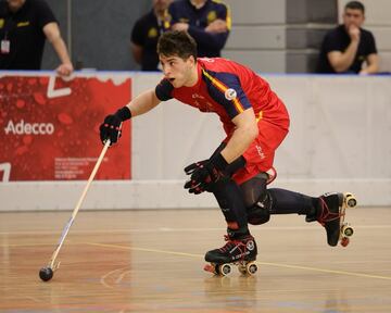 Partido de España contra Angola en la Copa de las Naciones de hockey patines 2024.