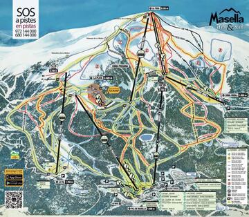 Mapa de pistas de esquí de la estación gerundense de Masella.