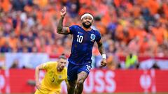 Soccer Football - Euro 2024 - Round of 16 - Romania v Netherlands - Munich Football Arena, Munich, Germany - July 2, 2024 Netherlands' Memphis Depay reacts REUTERS/Angelika Warmuth