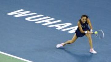Agnieszka Radwanska, durante su partido contra Venus Williams en el torneo de Wuhan.