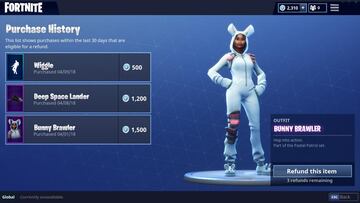 Vuelven a Fortnite las devoluciones de cosméticos