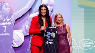 South Carolina’s Kamilla Cardoso was drafted no. 3 overall to the Chicago Sky and will play alongside former college rival LSU’s Angel Reese, drafted no. 7.