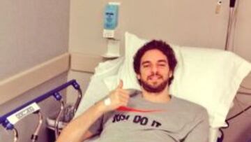 Pau Gasol tras la operación.