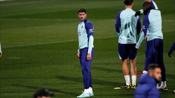 De Paul, en una sesión del Atlético este enero, tras proclamarse campeón del mundo con Argentina. A cero en el último mes.