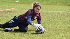 Sandra Sepúlveda en un entrenamiento de la Selección Colombia.