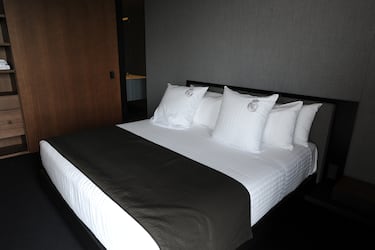 Habitación de la residencia del primer equipo en Valdebebas.