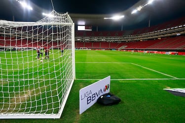 Vista del estadio desde una de las porterías. 