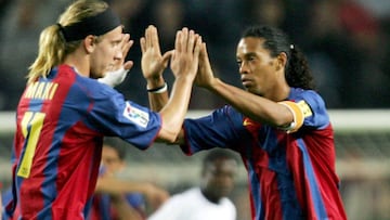 Maxi L&oacute;pez y Ronaldinho, en una imagen de archivo. 