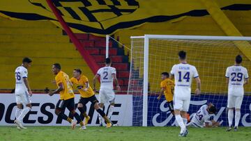 Soccer Football - Copa Libertadores - Group C -Barcelona v Boca Juniors - Estadio Banco Pichincha - Guayaquil, Ecuador - May 4, 2021 Barcelona's Carlos Garces celebrates scoring their first goal Pool via REUTERS/Marcelo Pin