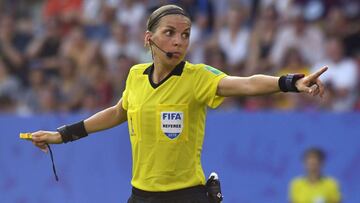 Stephanie Frappart at the 2019 Women&#039;s World Cup. 