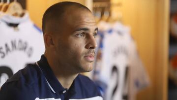 Sandro Ramírez, durante su presentación como nuevo jugador de la Real Sociedad.