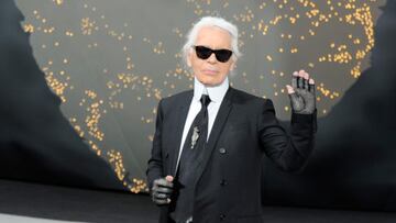 PARIS, FRANCE - MARCH 05:   Karl Lagerfeld walks the runway during the Chanel Fall/Winter 2013/14 Ready-to-Wear show as part of Paris Fashion Week at Grand Palais on March 5, 2013 in Paris, France.  (Photo by Kristy Sparow/FilmMagic)