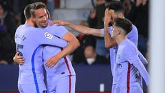 Celebraci&oacute;n del gol de Luuk de Jong contra el Levante.