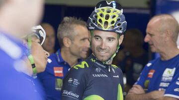 Alejandro Valverde, en su reciente visita al circuito Motorland Aragón, en Alcañiz.