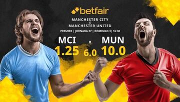 Manchester City vs. Manchester United: horario, TV, estadísticas, clasificación y pronósticos