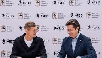 Toni Kroos durante la presentación de su academia.