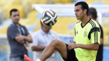Pedro, durante el entrenamiento en Maracaná.