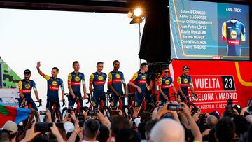 Los integrantes del equipo Lidl Trek durante la presentación de La Vuelta 2023