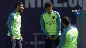 22/04/17 ENTRENAMIENTO DEL BARCELONA
 Lionel Messi (FC Barcelona), Neymar