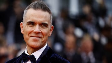 FILE PHOTO: Robbie Williams poses at the Cannes Film Festival in Cannes, France, May 20,  2023. REUTERS/Sarah Meyssonnier/File Photo