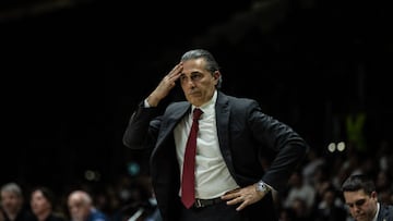 BOLOGNA, ITALY - MARCH 24: Sergio Scariolo coach of Virtus Segafredo Bologna during the 2022-23 Turkish Airlines EuroLeague Regular Season Round 30 game between Virtus Segafredo Bologna and Real Madrid at Virtus Segafredo Arena on March 24, 2023 in Bologna, Italy. (Photo by Roberto Finizio/Getty Images)