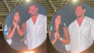 Messi se roba los reflectores al ser captado por la cámara en concierto de Coldplay