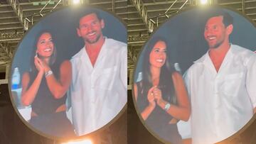 Messi se roba los reflectores al ser captado por la cámara en concierto de Coldplay