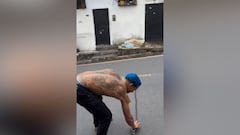 Estaba harto de que los coches fueran rápido y se le ocurrió pintar esto en el suelo: su genialidad se ha hecho viral