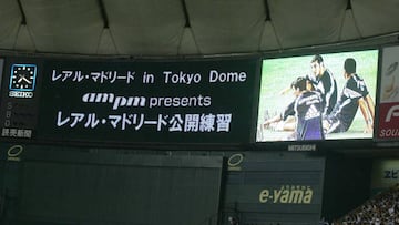 Imagen del marcador del estadio de Tokio.