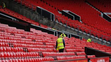 Old Trafford, estadio del Manchester United, tras ser evacuado el pasado domingo por una falsa amenaza de bomba.