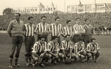 Equipo del Sporting que derrotó al Oviedo en Buenavista por 2-4 en octubre de 1955.