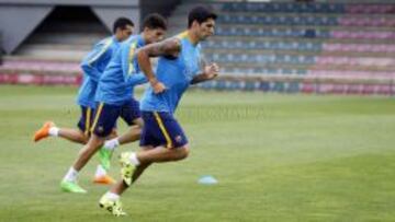 Entreno de recuperación tras el duro golpe de San Mamés