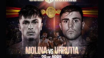 Cartel del enfrenamiento por el Campeonato de España de Molina y Urrutia.