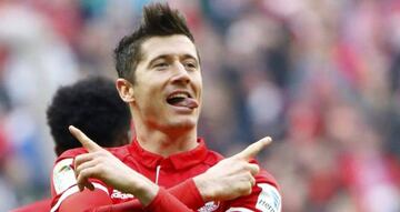 Lewandowski celebra un gol.