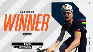 Jason Osborne, campe&oacute;n mundial de ciclismo virtual.