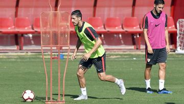 Escudero, durante un entrenamiento. 