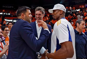 Felipe reyes, Pau Gasol y Serge Ibaka.