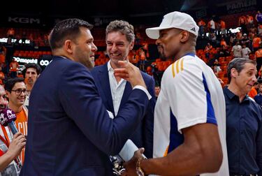 Felipe reyes, Pau Gasol y Serge Ibaka.