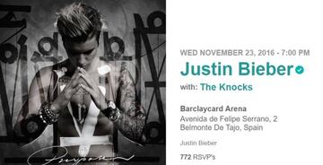 Imagen que detalla la dirección del concierto de Justin Bieber en 'Belmonte de Tajo'.