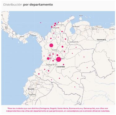 Mapa de casos y muertes por coronavirus por departamentos en Colombia: hoy, 5 de diciembre