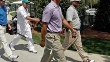 <b>REAPARICIÓN. </b>Tiger se entrenó ayer en el Augusta National Club.