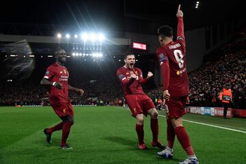 2-0. Roberto Firmino celebr¨® el segundo gol.