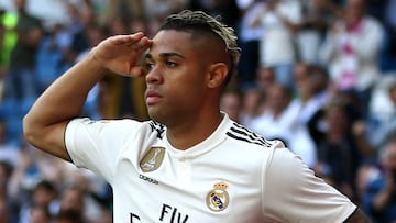 El delantero del Real Madrid, Mariano D&iacute;az, durante un partido.