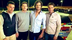 Roberto Bautista, Pablo Carre&ntilde;o, Feliciano L&oacute;pez y Rafa Nadal posan a su llegada a Perth para disputar la ATP Cup.